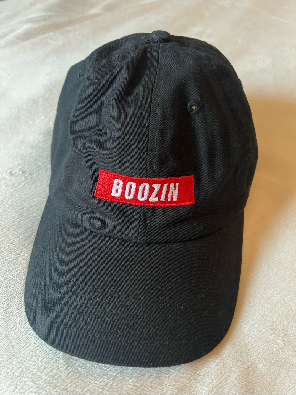 Boozin Embroidered Black Baseball Cap